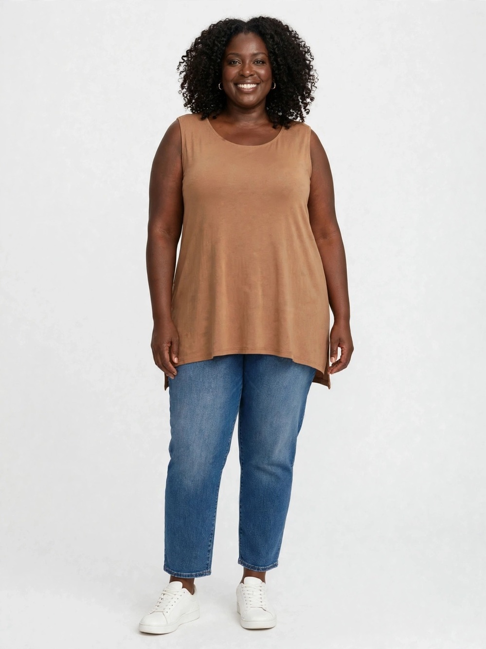 Women’s Sleeveless Scoop Neck Tank Top - Camel